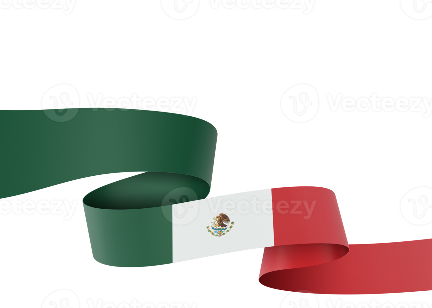 design de bandeira do méxico dia da independência nacional elemento de banner fundo transparente png