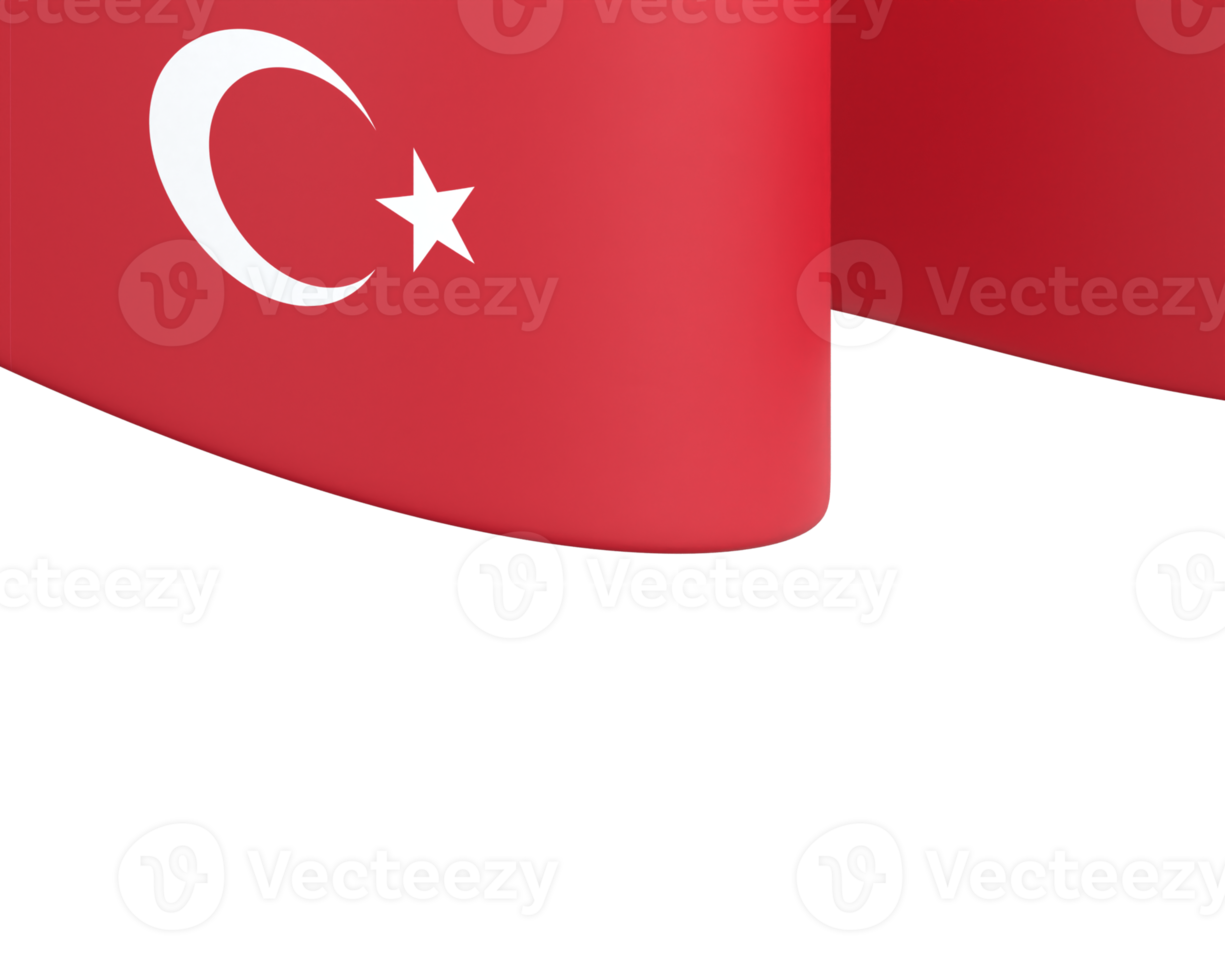 Turkey flag design national independence day banner element transparent background png