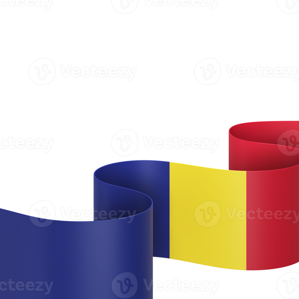Romania flag design national independence day banner element transparent background png