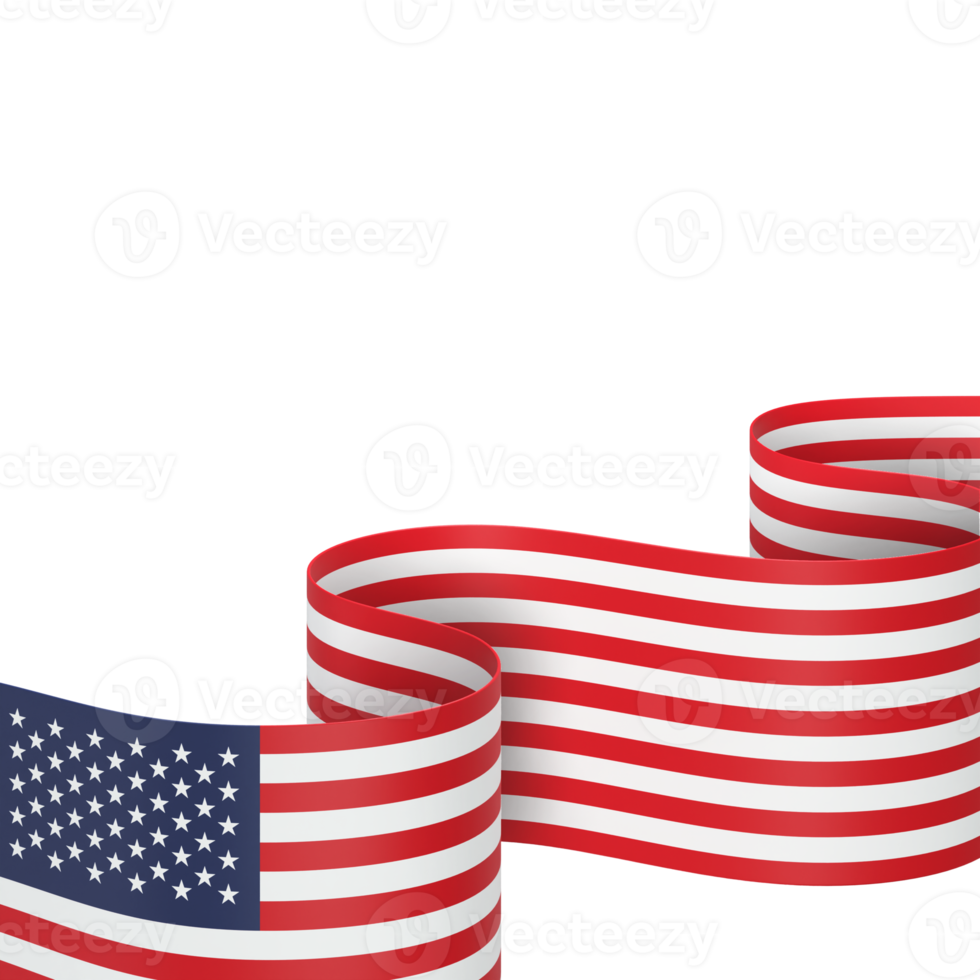 United States flag design national independence day banner element transparent background png