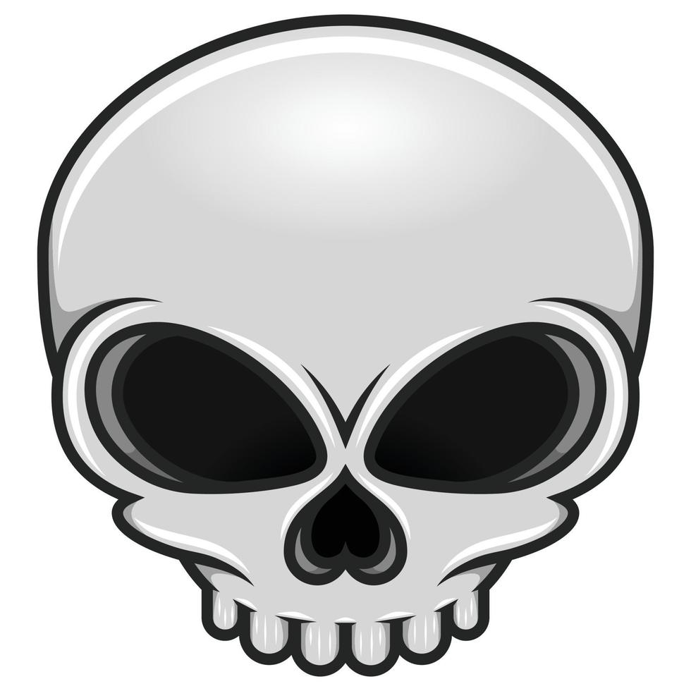 Skull vector design in cartoon style