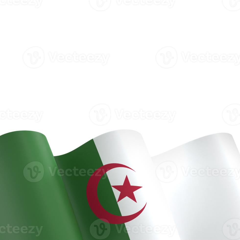 Algeria flag design national independence day banner element transparent background png