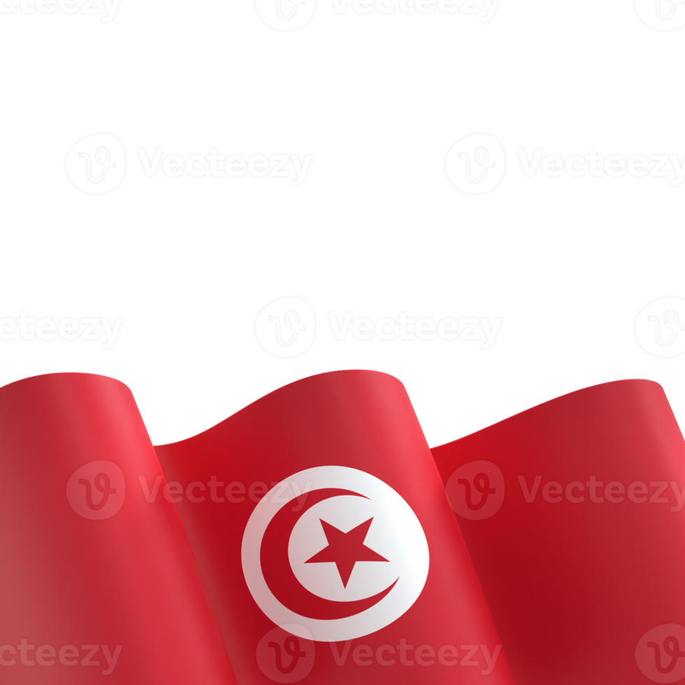 Tunisia flag design national independence day banner element transparent background png