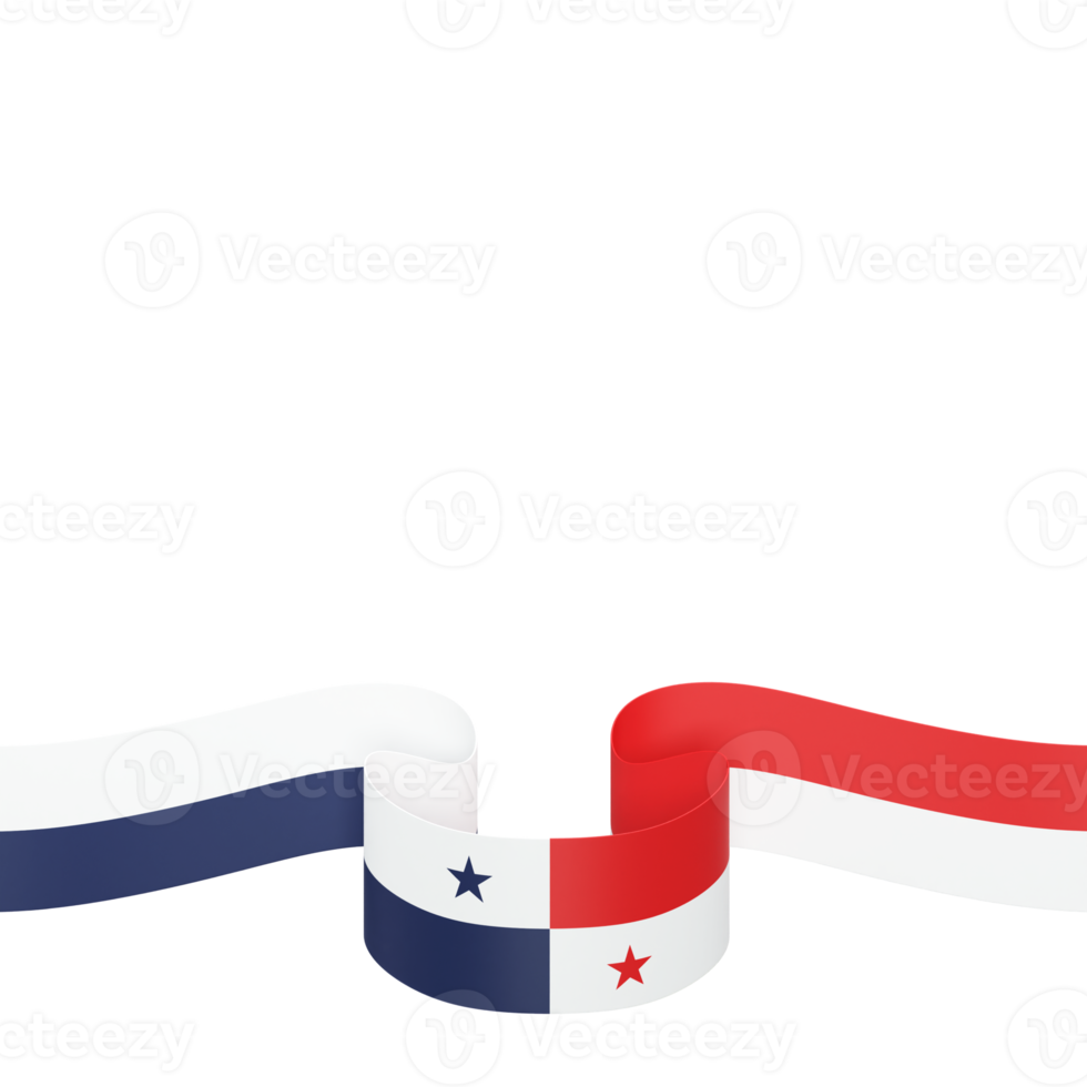 Panama flag design national independence day banner element transparent background png