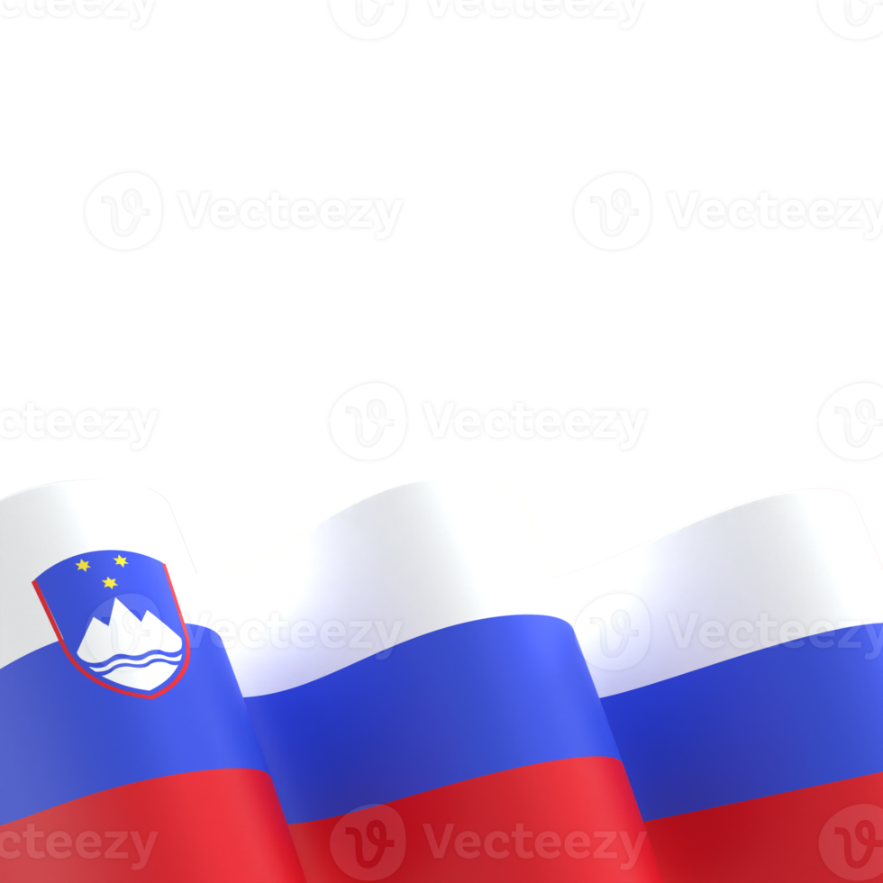 Slovenia flag design national independence day banner element transparent background png