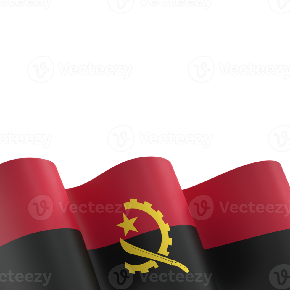 Angola flag design national independence day banner element transparent background png