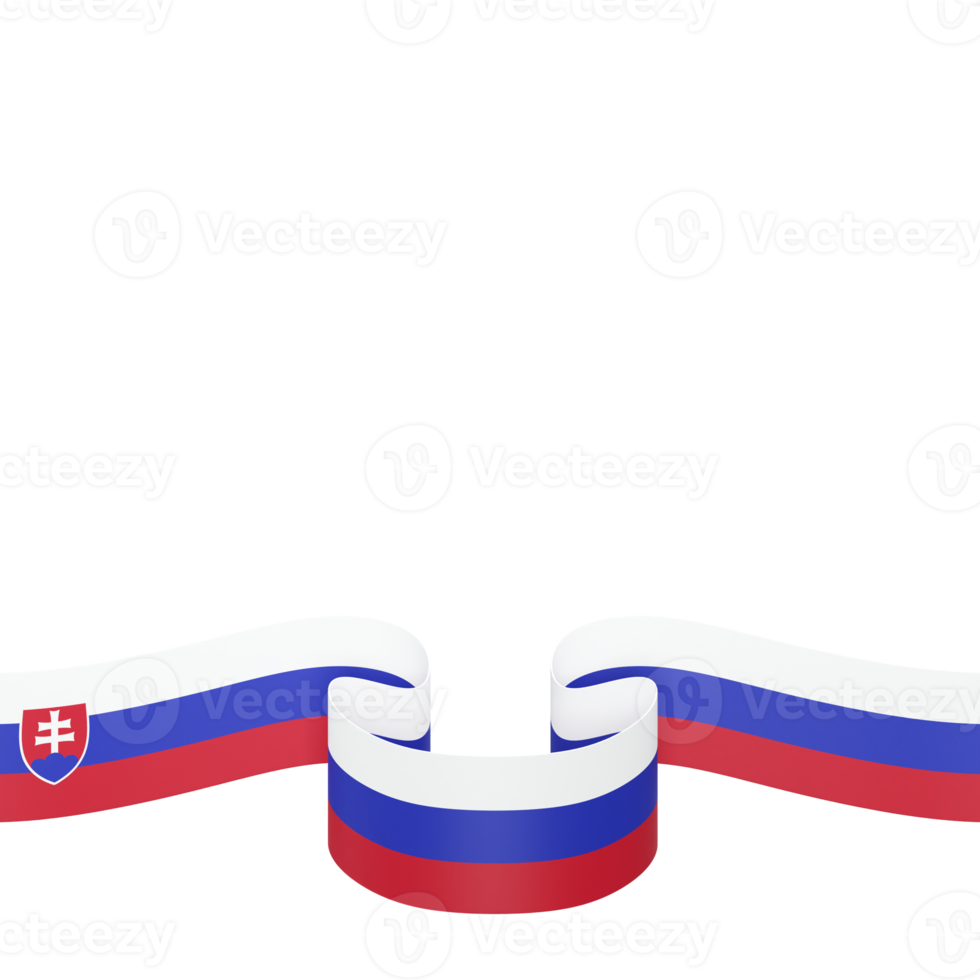 Slovakia flag design national independence day banner element transparent background png