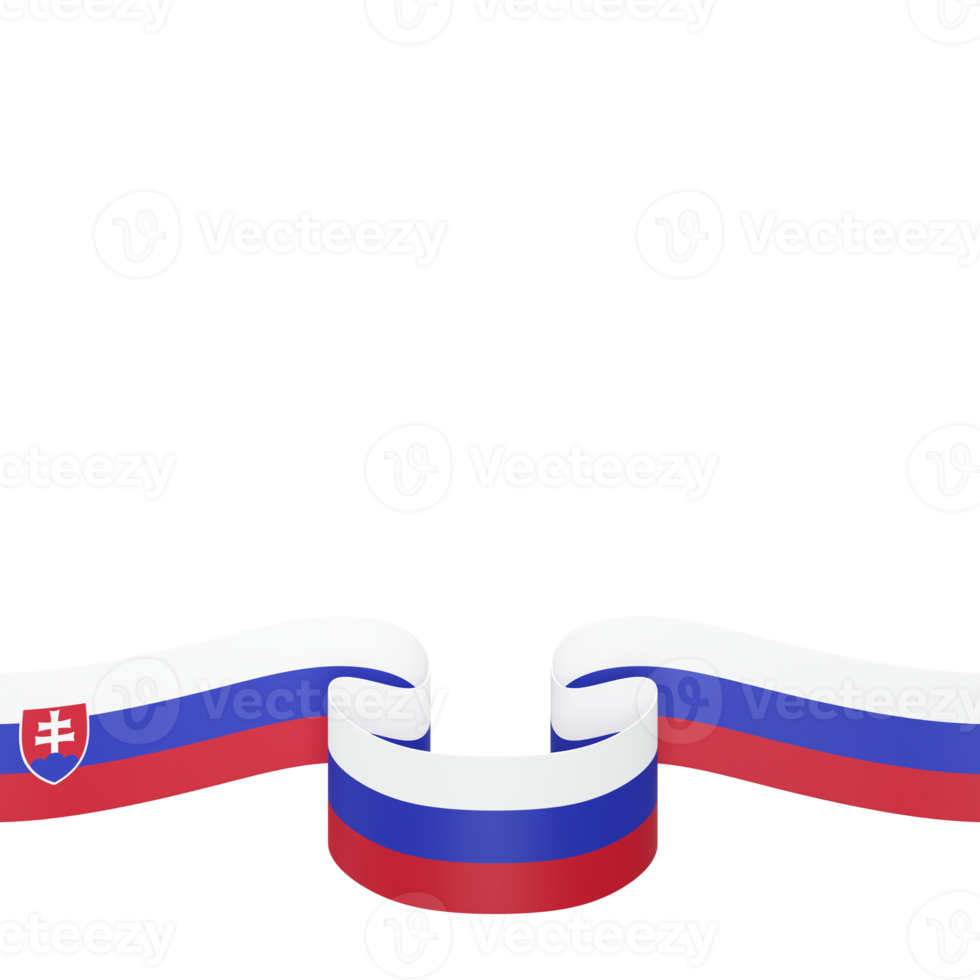 Slovakia flag design national independence day banner element transparent background png