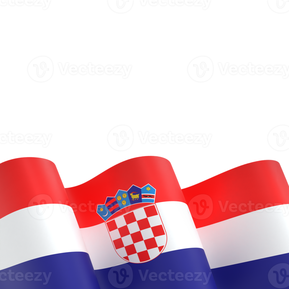 Croatia flag design national independence day banner element transparent background png