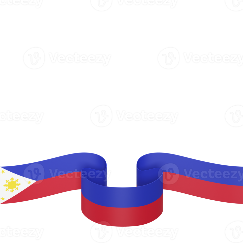 Philippines flag design national independence day banner element transparent background png