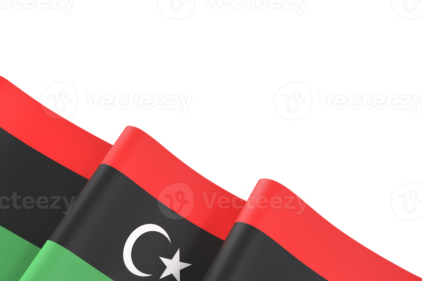 Libya flag design national independence day banner element transparent background png