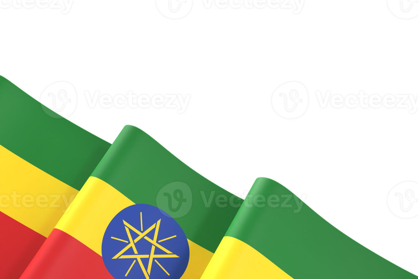 Ethiopia flag design national independence day banner element transparent background png