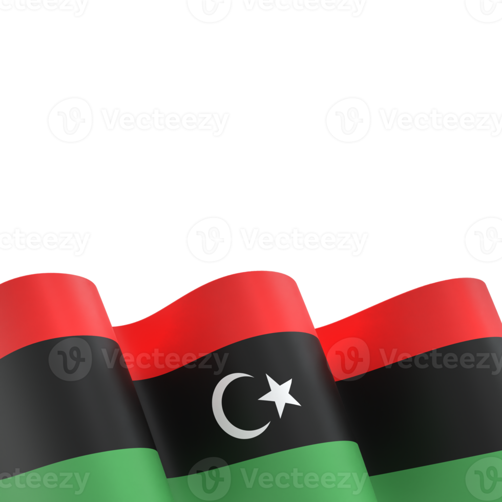 Libya flag design national independence day banner element transparent background png