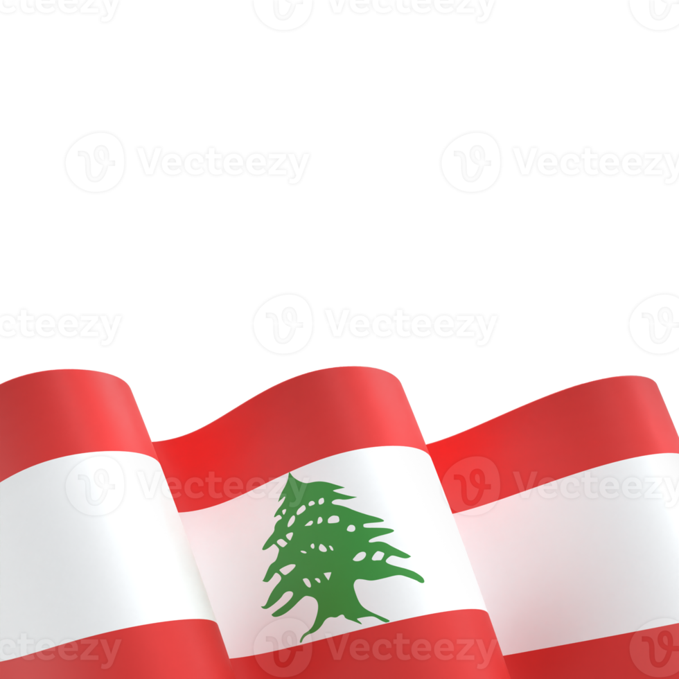 Lebanon flag design national independence day banner element transparent background png