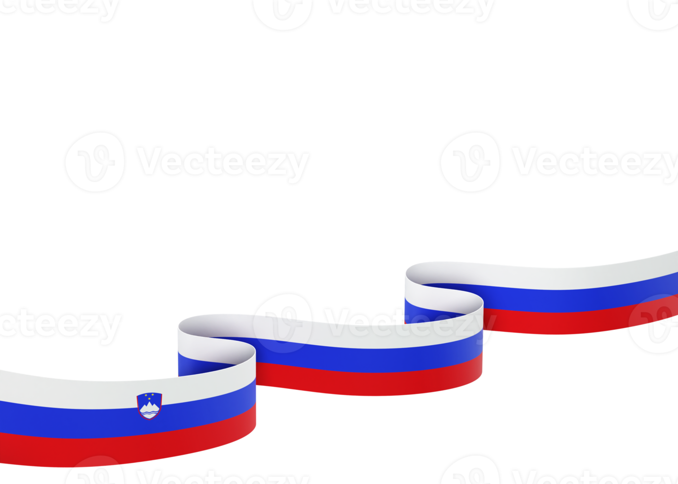 Slovenia flag design national independence day banner element transparent background png