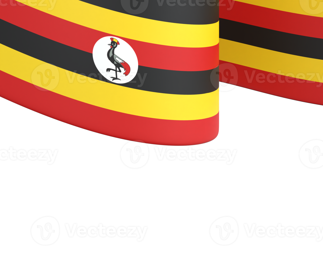 Uganda flag design national independence day banner element transparent background png