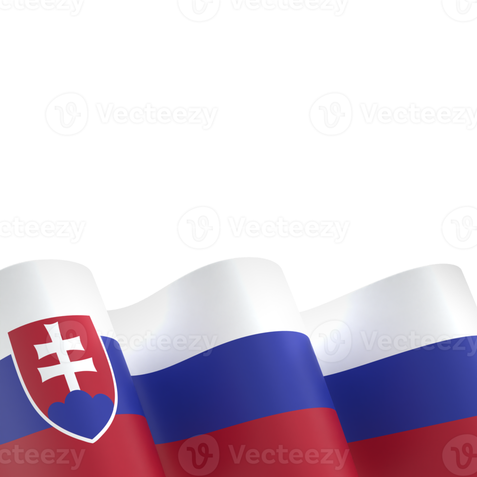 Slovakia flag design national independence day banner element transparent background png