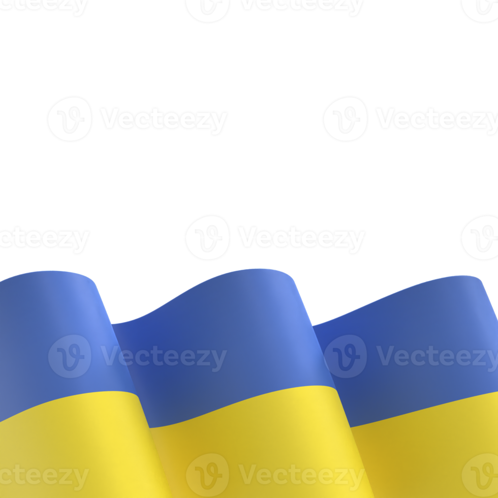 Ukraine flag design national independence day banner element transparent background png