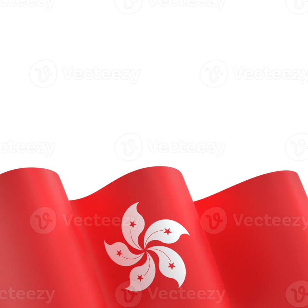 Hong Kong flag design national independence day banner element transparent background png