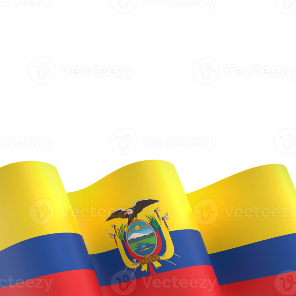 Ecuador flag design national independence day banner element transparent background png