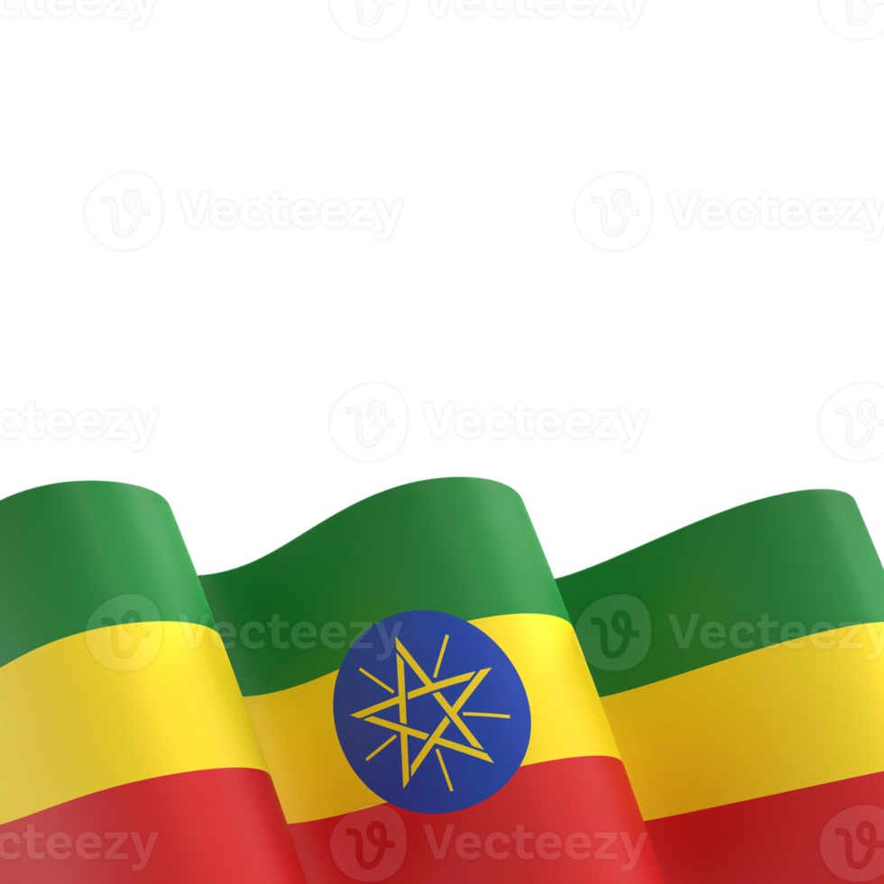 Ethiopia flag design national independence day banner element transparent background png