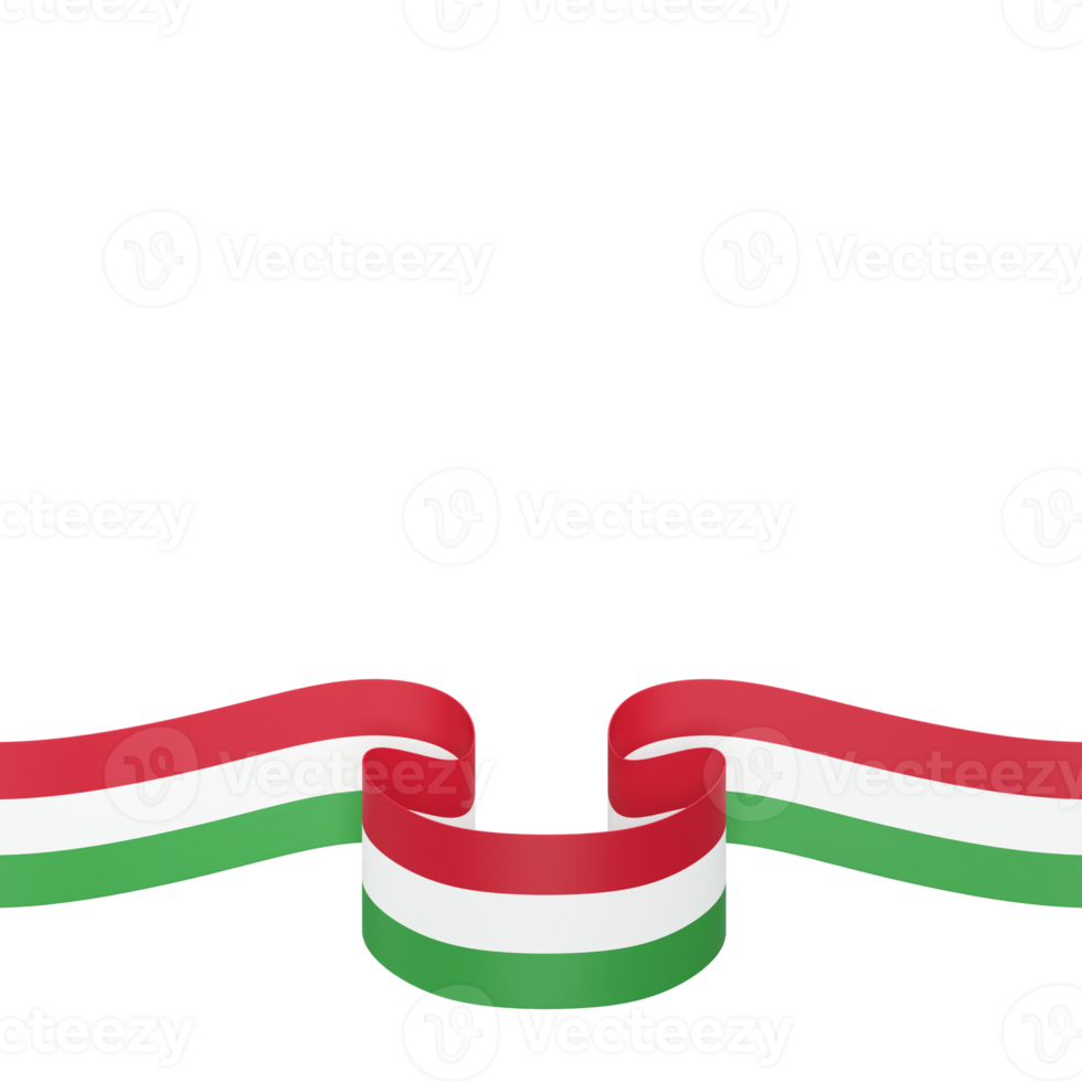 Hungary flag design national independence day banner element transparent background png