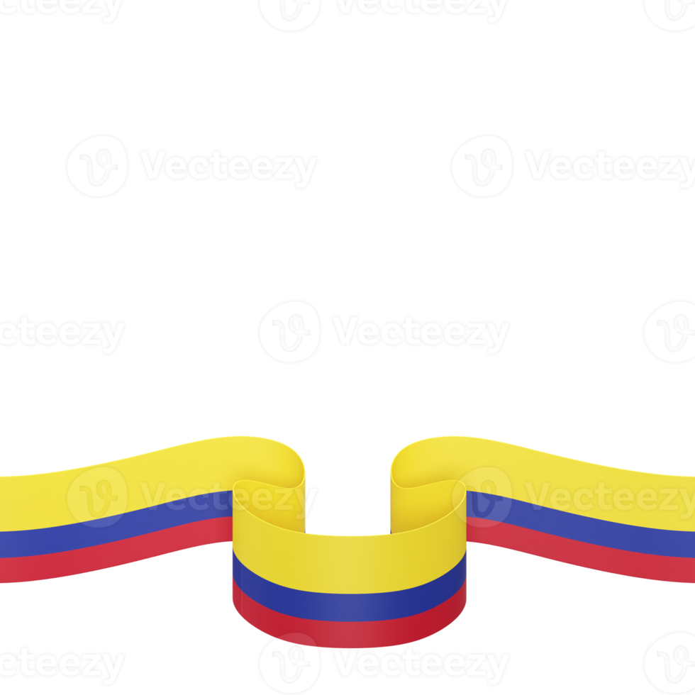 Colombia flag design national independence day banner element transparent background png