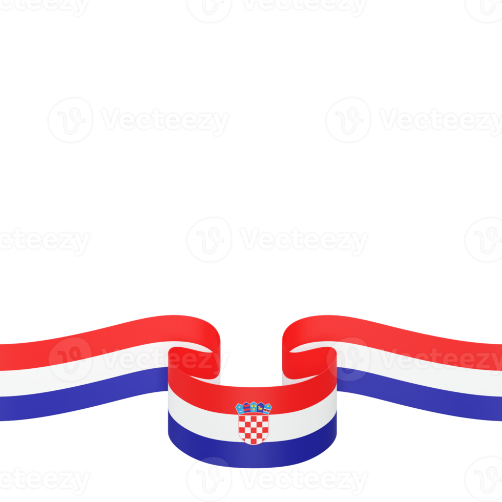 Croatia flag design national independence day banner element transparent background png