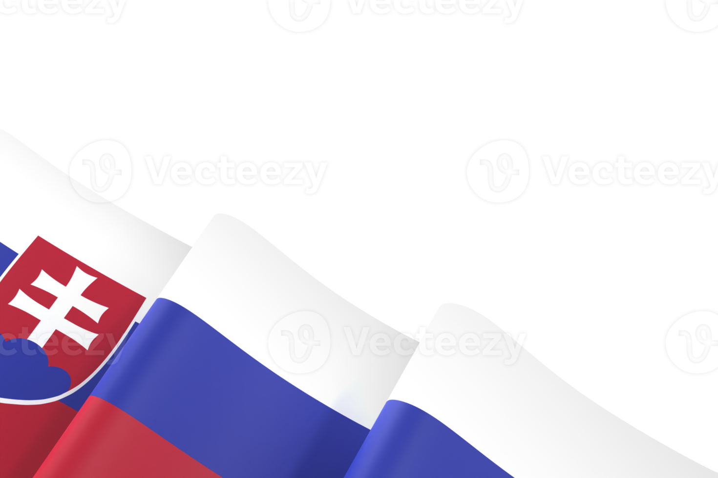 Slovakia flag design national independence day banner element transparent background png