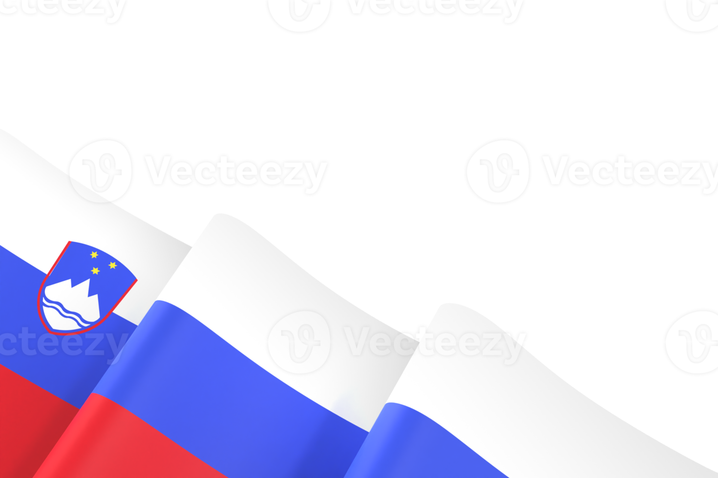 Slovenia flag design national independence day banner element transparent background png