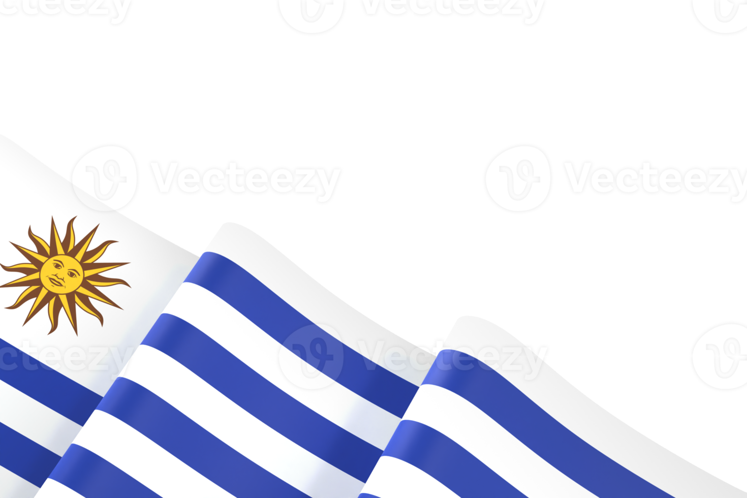 design de bandeira do uruguai dia da independência nacional elemento de banner fundo transparente png