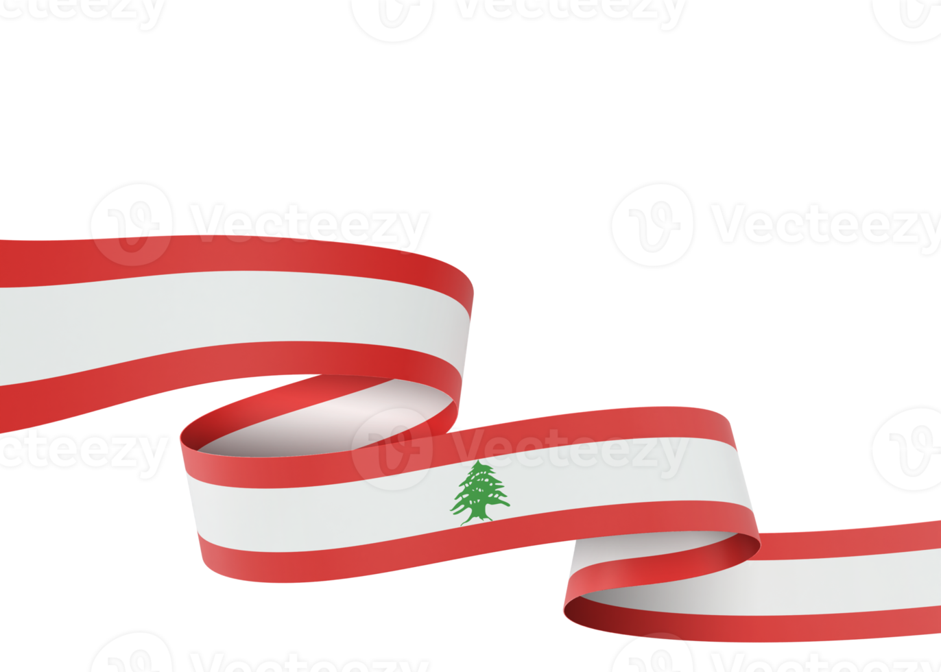 Lebanon flag design national independence day banner element transparent background png