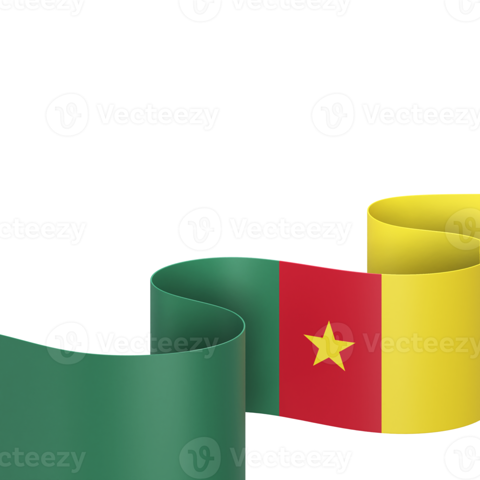 Cameroon flag design national independence day banner element transparent background png