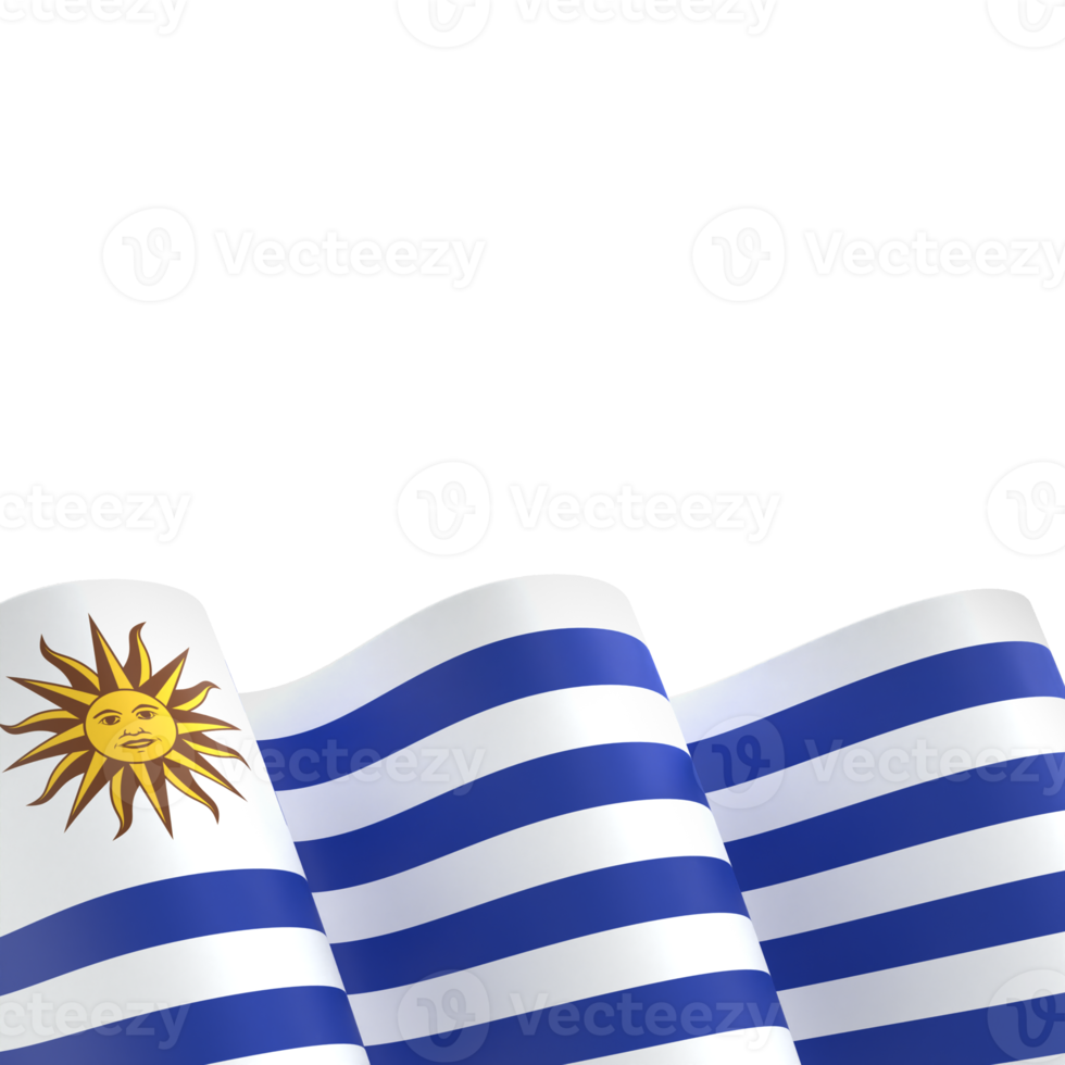 Uruguay flag design national independence day banner element transparent background png