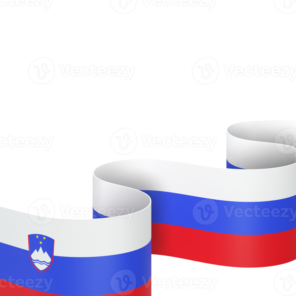 Slovenia flag design national independence day banner element transparent background png