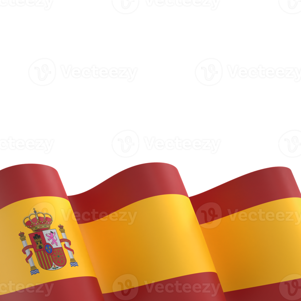 Spain flag design national independence day banner element transparent background png