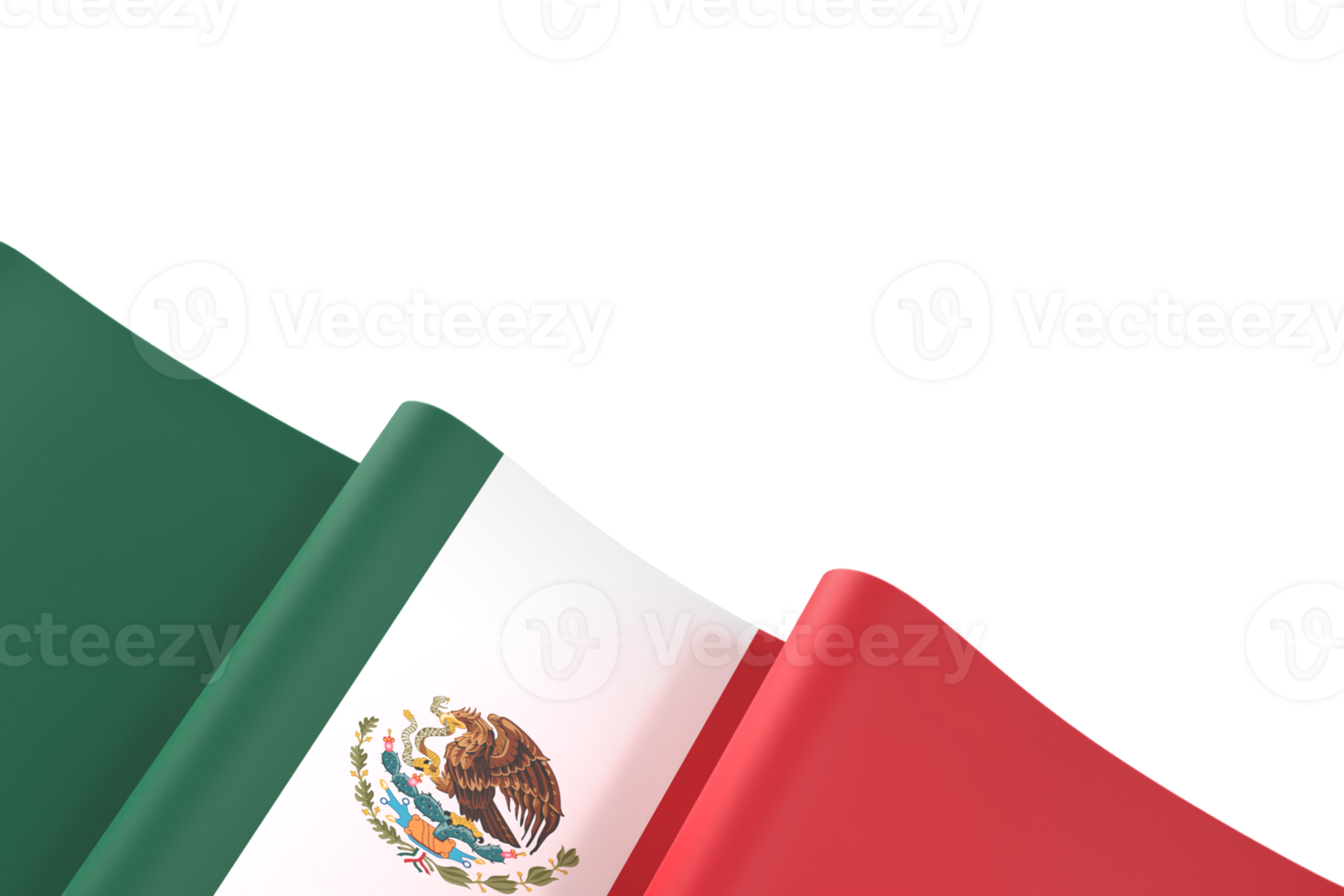 Mexico flag design national independence day banner element transparent background png