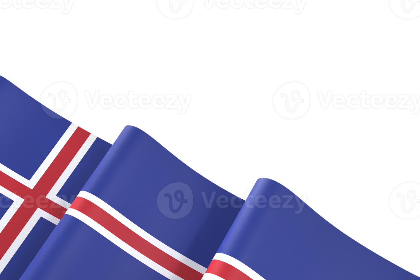 Iceland flag design national independence day banner element transparent background png