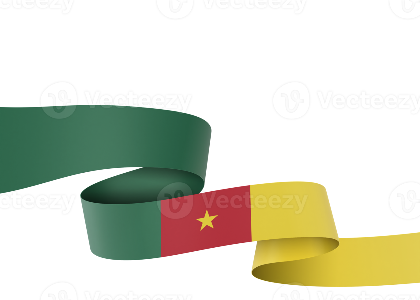 Cameroon flag design national independence day banner element transparent background png