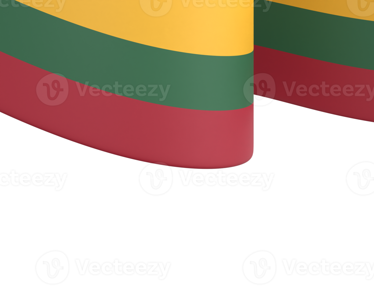 Lithuania flag design national independence day banner element transparent background png