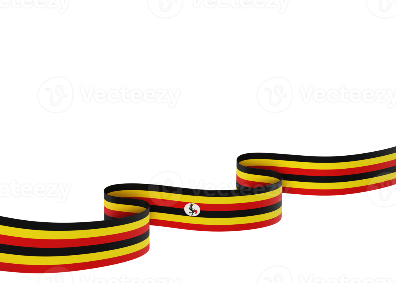 Uganda flag design national independence day banner element transparent background png