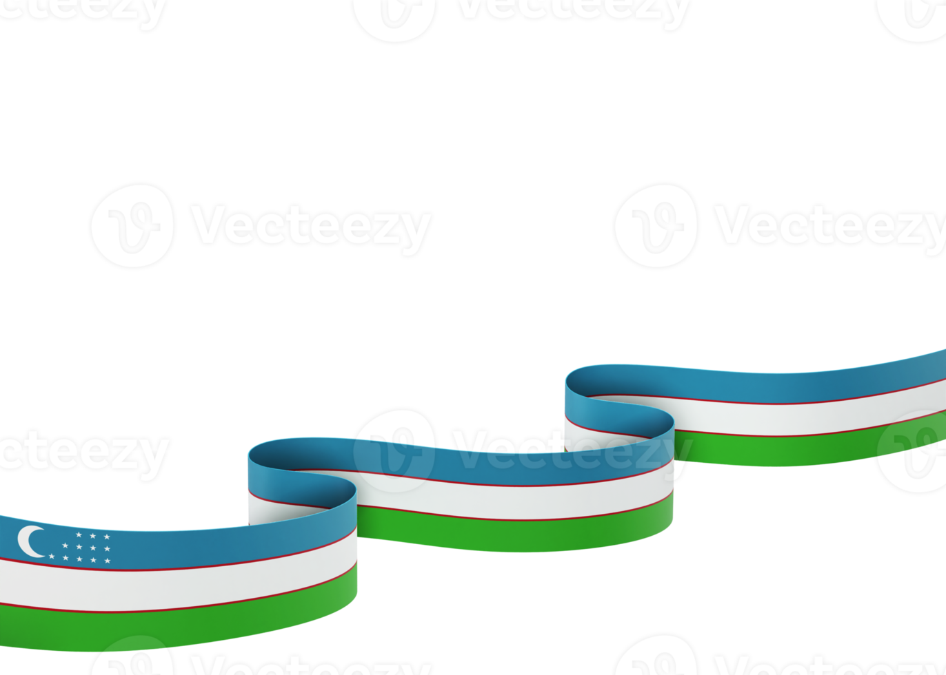 Uzbekistan flag design national independence day banner element transparent background png