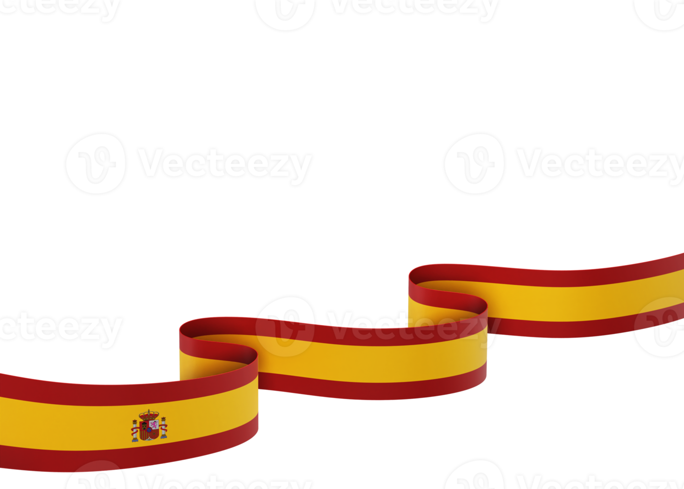 Spain flag design national independence day banner element transparent background png