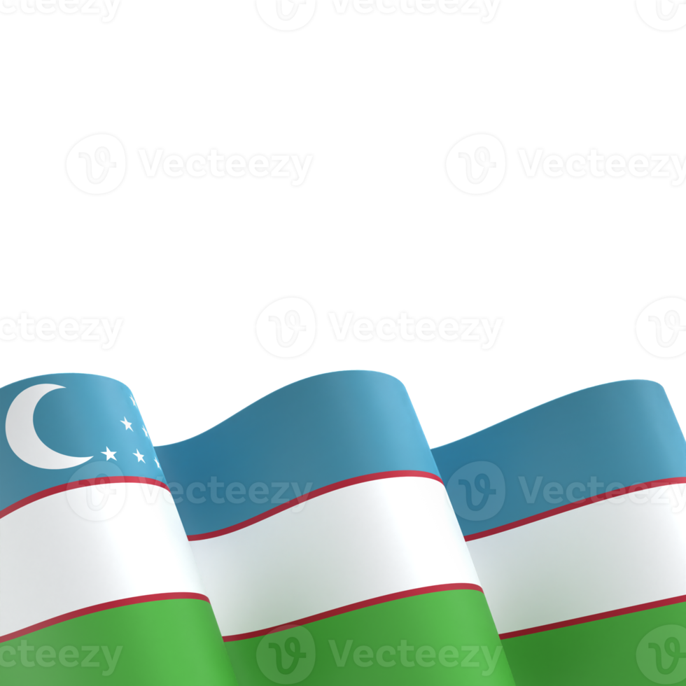 Uzbekistan flag design national independence day banner element transparent background png