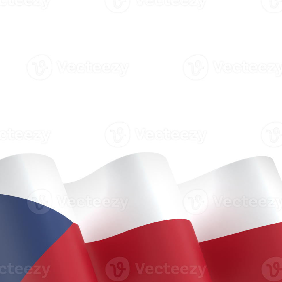 Czech Republic flag design national independence day banner element transparent background png