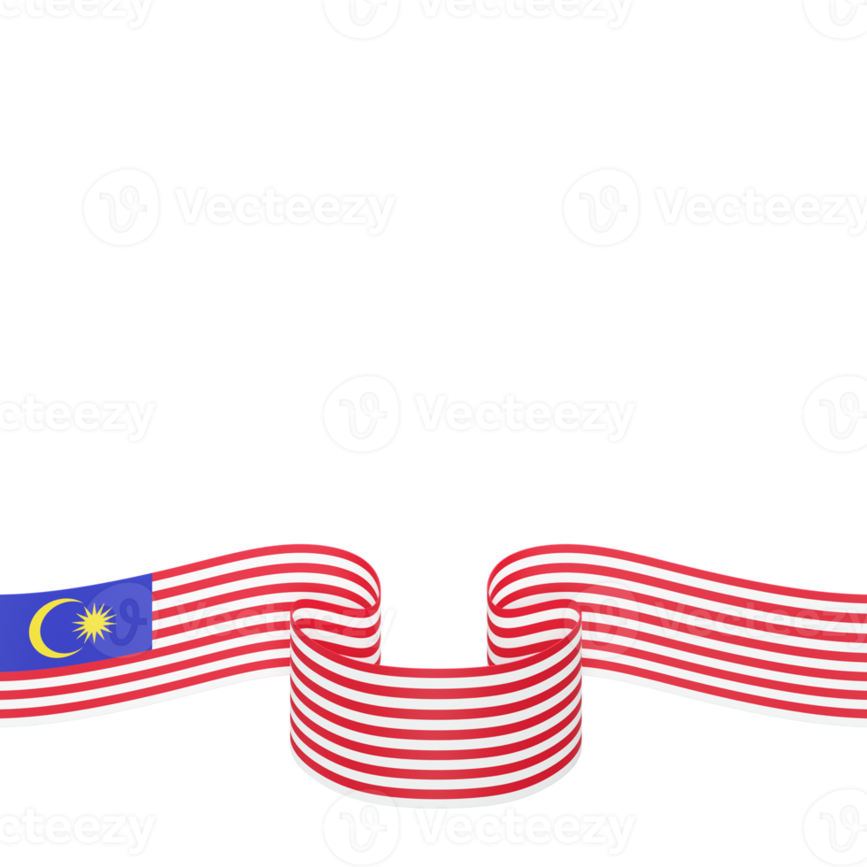 Malaysia flag design national independence day banner element transparent background png