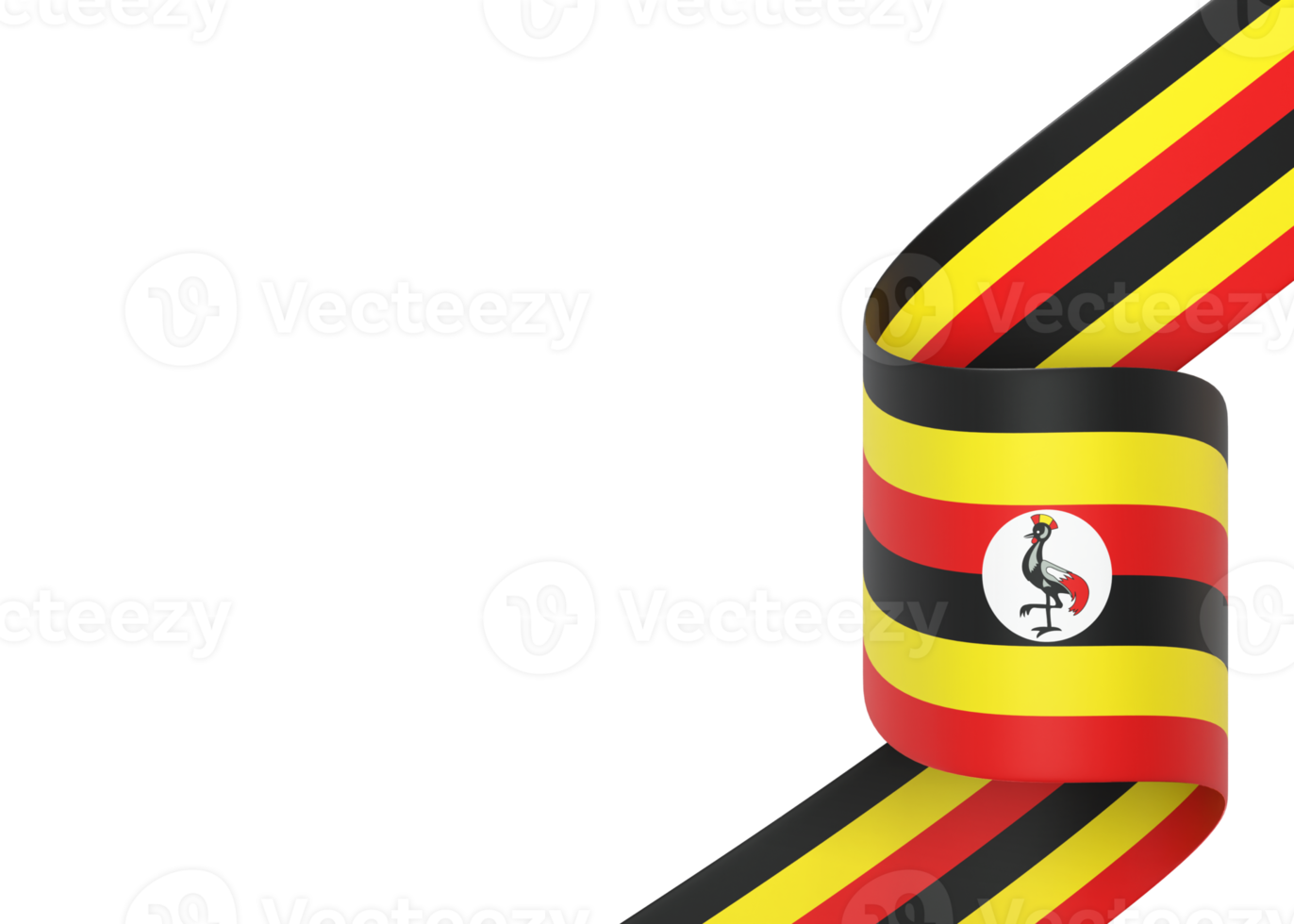 Uganda flag design national independence day banner element transparent background png