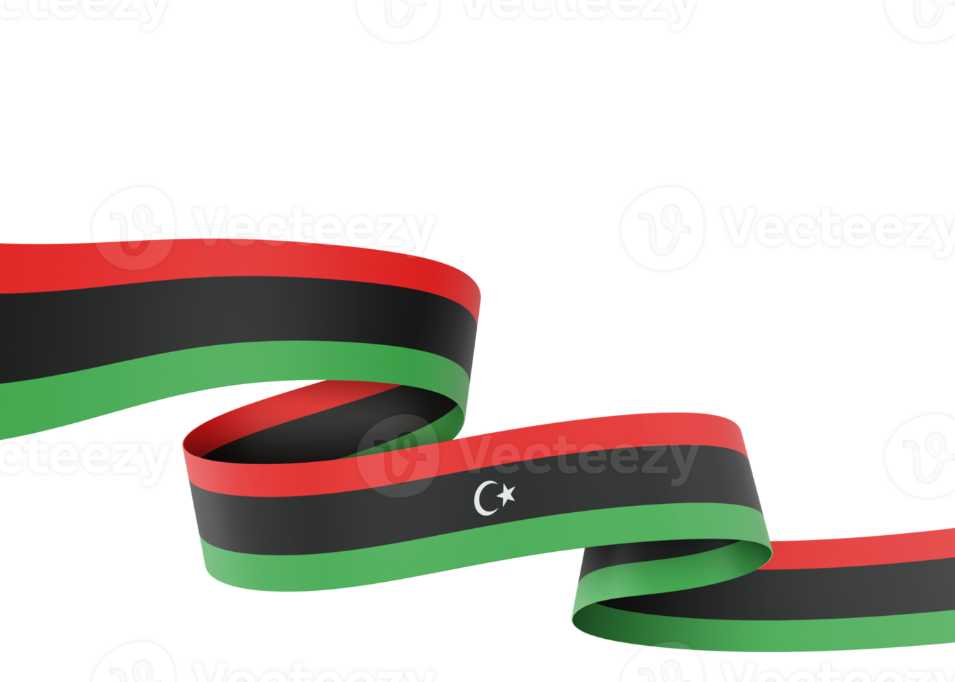 Libya flag design national independence day banner element transparent background png