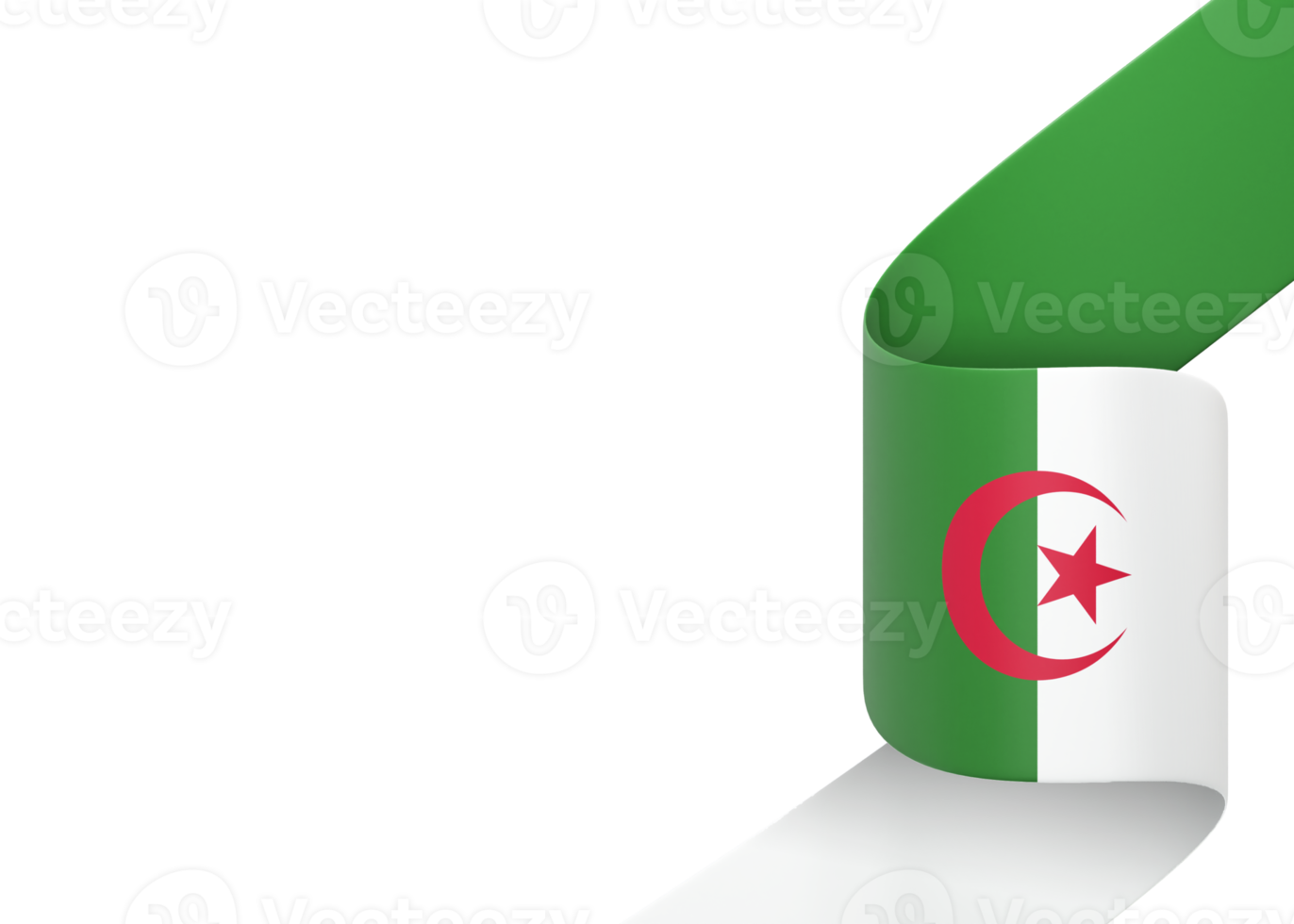 Algeria flag design national independence day banner element transparent background png