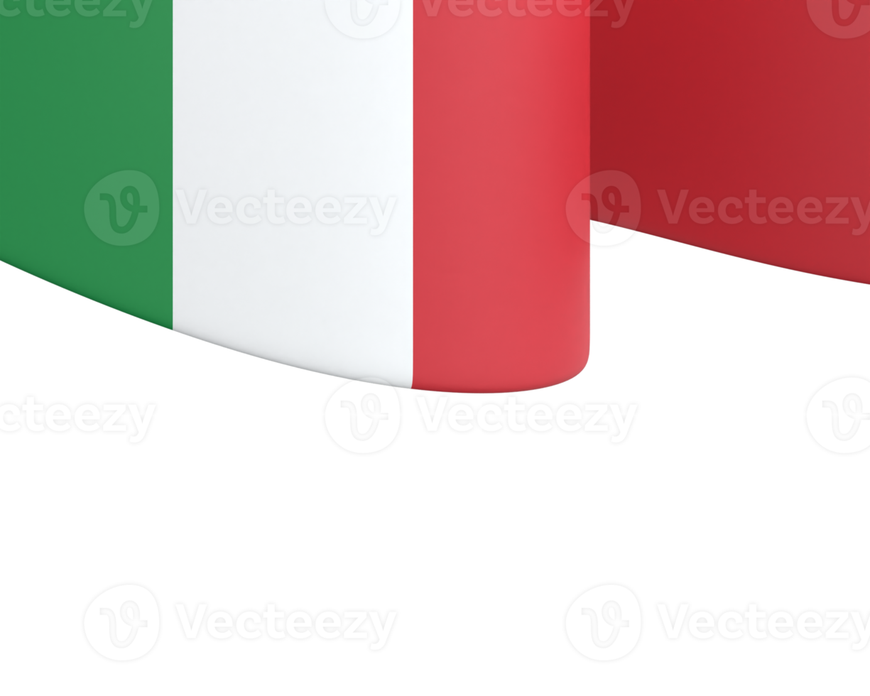 Italy flag design national independence day banner element transparent background png
